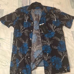 New with tags. Zara black and blue button up shirt